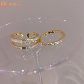 IFME Simple Gold Ring Oil Drop Zircon Rings for Women Luxury Accessories Jewelry