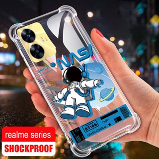 เคสซิลิโคนใส ลายอวกาศ NASA กันกระแทก สําหรับ realme C55 C35 C33 C31 C30 C30S