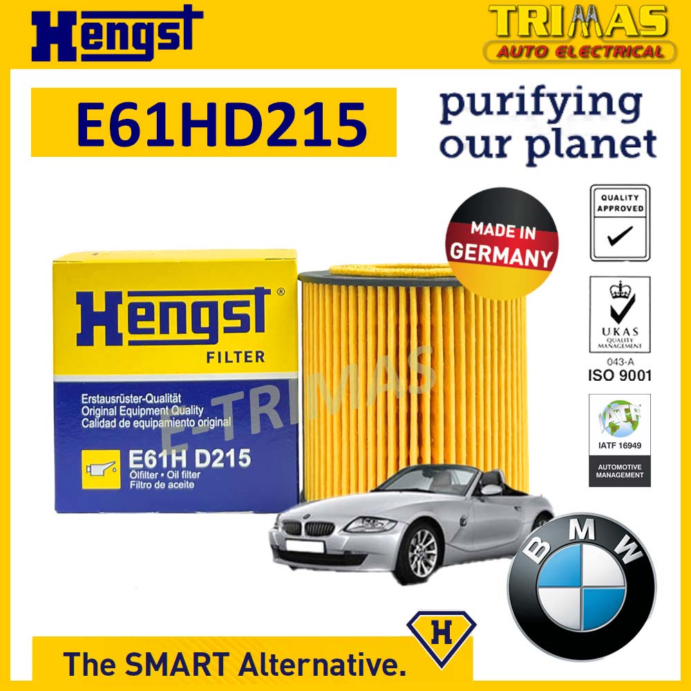 กรองน้ํามันเครื่อง HENGST BMW Z4 E85 E86 เครื่องยนต์ N52 2002-2009 Penapis Minyak Enjin E61H D215 11