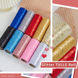 Glitter Tulle Rolls 6" by 10 Yards Shining Sequin Netting Fabric for Tutu Skirt Dress Wedding Birthday Baby Shower Decorations