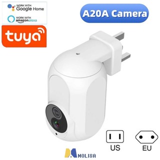 Tuya ไร้สาย Wifi A20a Home Security Monitor กล้อง1080P Night Vision Pir Detection Two-Way Talk Plug Type MOLISA