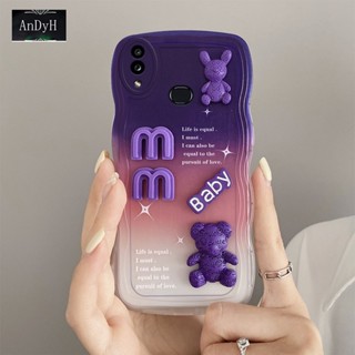 Andyh เคสโทรศัพท์ ลายตัวอักษร หมี 3D ป้องกันกล้อง สําหรับ Samsung Galaxy A10S M10S