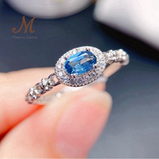 Meena Gems/ แหวนพลอยแท้ลอนดอนโทปาส ตัวเรือนเงินแท้925 แหวนง้านปรับได้ด้านหลัง พลอยแท้เสริมดวง จัดส่งพร้อมกล่อง