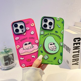 【ฤดูร้อน อะโวคาโด โดนัท】Casetify เคส แฟลช ผง TPU นิ่ม ลายสูง โปร่งใส เคส iPhone สําหรับ 14 Pro max 14 Pro 13 Pro max 12 Pro max 11 11Pro max 12 แฟชั่น