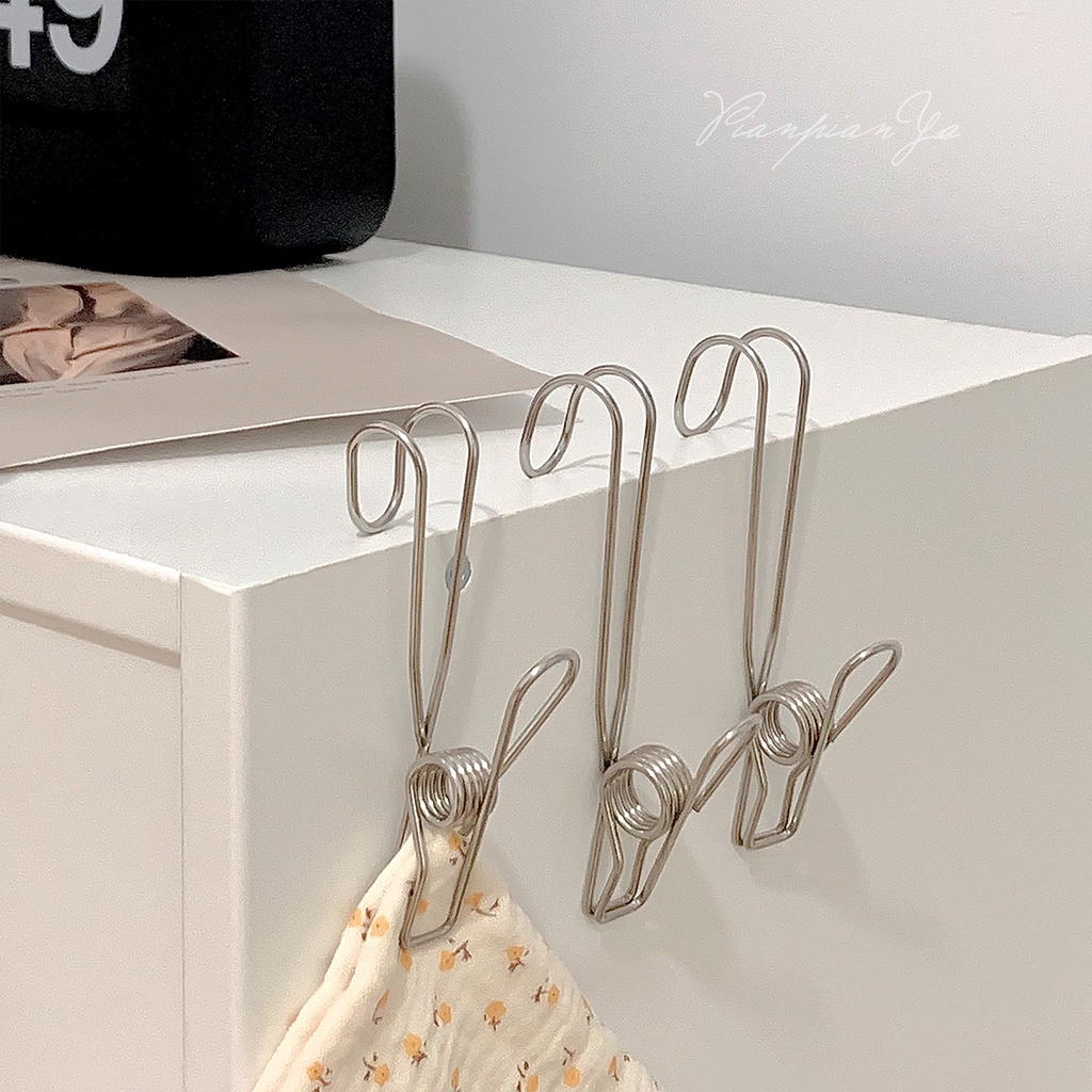 HERA คลิปตะขอแขวนผ้าขนหนู แบบหางยาว สําหรับห้องครัว Long Tail Hook Clip Kitchen Dishcloth Hanging Clip Towel Holder
