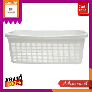 โลตัสตะกร้าเหลี่ยมทรงแบน สีขาว LLOTUSS LAUNDRY BASKET WHITE SIZE L