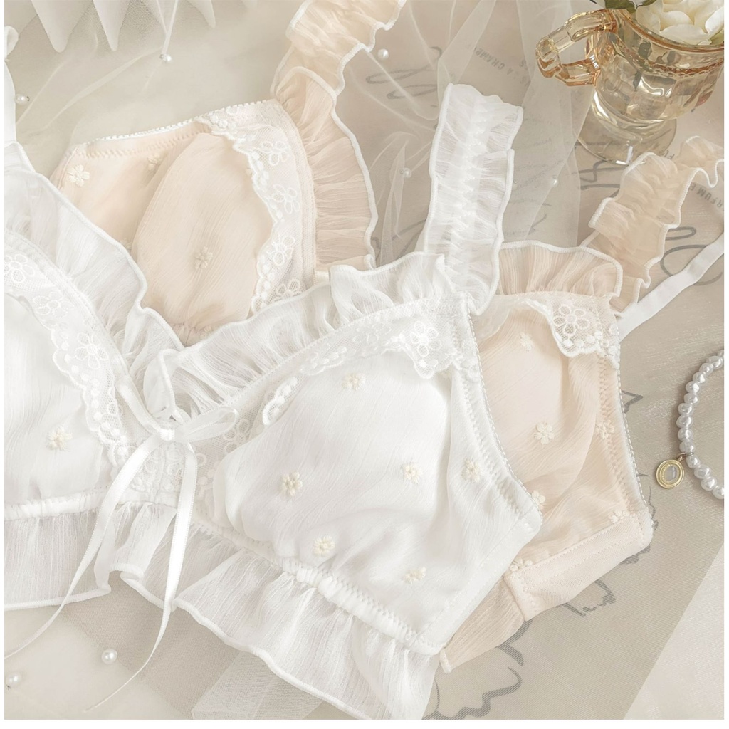 สไตล์ใหม่ นักเรียนญี่ปุ่น ชุดชั้นใน ลูกไม้หวาน ปรารถนาบริสุทธิ์ สไตล์บาง ชุดชั้นในไร้สาย - รูปที่ 6