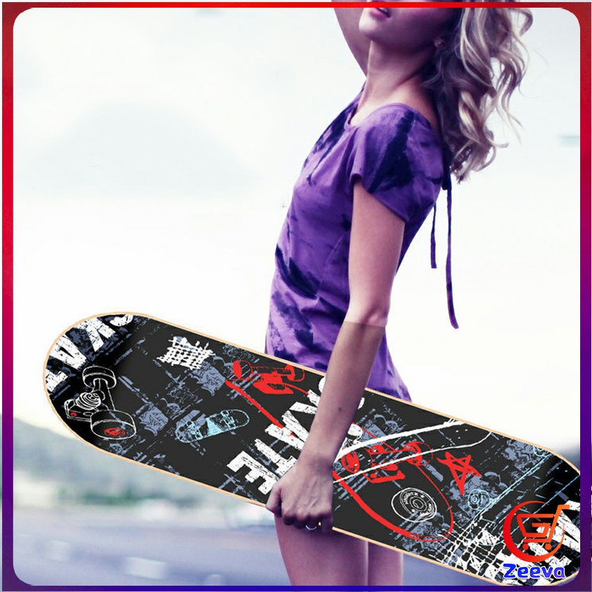 Zeeva สเก็ตบอร์ด ทนทาน สไตล์สปอร์ตสวยงาม สกู๊ตเตอร์ สี่ล้อ Skate board
