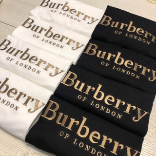 [Official]Genuine-Burberry European and American new embroidered  round neck cotton T-shirt men and women shor