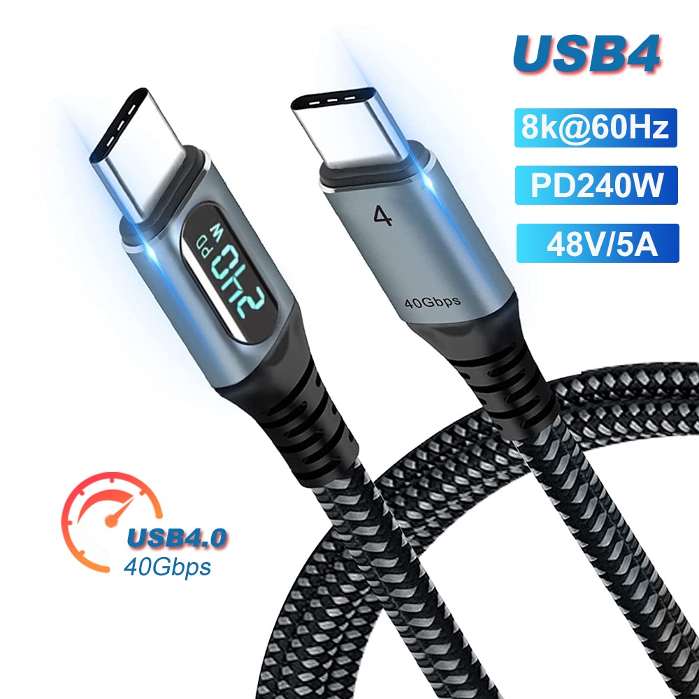สายชาร์จ USB4.0 40Gbps Type C เป็น C PD3.1 240W 8K@60Hz สําหรับ PS5 Nintendo Switch Galaxy S22 MacBo