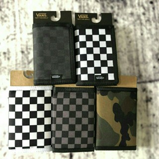 เตรียมส่ง✕▽№Zhengwan Vs Checkerboard Wallet สีดำและสีขาวผ้าลายสก๊อต Trifold Card Holder Key Holder Wallet