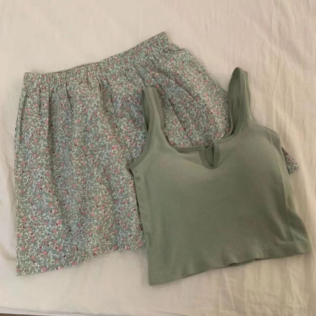 ชุดนอน กางเกงขาสั้น เอวยางยืด ทรงหลวม ระบายอากาศได้ดี แฟชั่นฤดูร้อน สําหรับนักเรียน