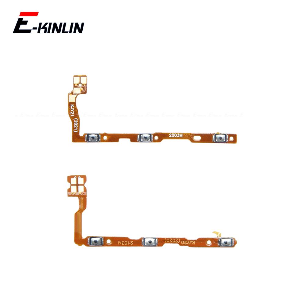 Mute Switch Power Key Ribbon สําหรับ Vivo Y20 Y20i Y20s G Y21 Y21A Y21e Y21G Y21s Y21T ปุ่มปรับระดับเสียงควบคุมสาย Flex เปลี่ยนชิ้นส่วน