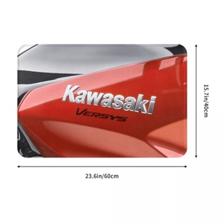 ใหม่ พร้อมส่ง พรมเช็ดเท้า ผ้าสักหลาด ลายโลโก้รถจักรยานยนต์ Kawasaki (2) กันลื่น ดูดซับน้ําได้ดี แห้งเร็ว 16x24 นิ้ว สําหรับห้องน้ํา ห้องนั่งเล่น โซฟา ห้องนอน