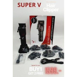 ปัตตาเลี่ยน Super V SC-1000  ฟันเฟดBlack blade มาพร้อมกับแท่นชาร์จ เครื่องมือดูแลผม ตัดผม