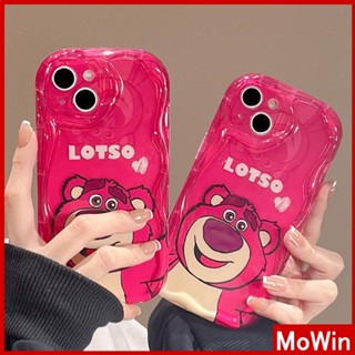 Mowin - เข้ากันได้สำหรับ เคสไอโฟน เคสไอโฟน11 เคส iphone 11 สำหรับ iPhone 14 Pro Max เคสไอโฟน 3D ขอบโค้งคลื่นใสเคส TPU ถุงลมนิรภัยกันกระแทกฝาครอบกล้องหมีสีชมพูน่ารักเข้ากันได้สำหรับ iPhone 13 Pro max 12 Pro Max 11 xr xs max 7 Plus