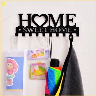 [LBE] Sweet Home โลหะสีดำระเบียงติดผนังราวแขวนเสื้อผ้าที่ใส่กุญแจห้องครัวออแกไนเซอร์