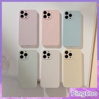 สำหรับ iPhone 11 เคสไอโฟนสีครีมเคลือบเงา TPU เคสอ่อนกันกระแทกฝาครอบกล้อง สีม่วง สีเหลือง สีชมพู สีขาว ใช้ได้กับ iPhone 14 13 Pro max 12 Pro Max xr xs max 7 8 Plus