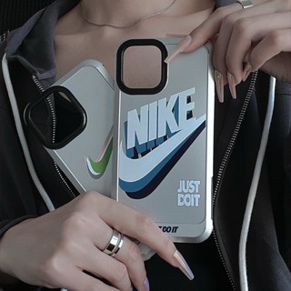 เคสโทรศัพท์มือถือ ป้องกันตก ลาย JUST DO IT สีตัดกัน แฟชั่นยอดนิยม สําหรับ iPhone 11 14 12 13 Plus Pro Max