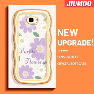 เคสโทรศัพท์มือถือ ซิลิโคนใส กันกระแทก ลายดอกไม้สีม่วง สําหรับ Samsung J4 Plus 2018 J4 Prime