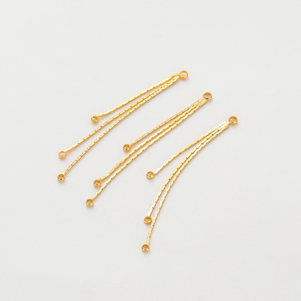 ต่างหู3หูชุบทอง18K 4ชิ้น 58มม. ไม่หมอง สำหรับเครื่องประดับแฟชั่น