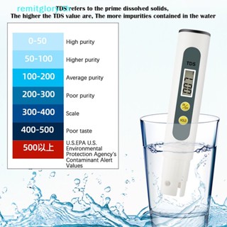 Remitglory ปากกาทดสอบค่า PH 0.01 Tds Ec คุณภาพน้ํา ช่วง 0-14 PH TH