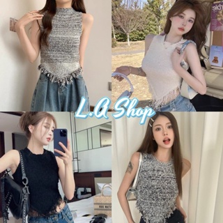 L.A Shop พร้อมส่ง เสื้อกล้ามไหมพรม ดีเทลลปายลุ่ยๆใส่สบายน่ารักมาก "M1123" -C