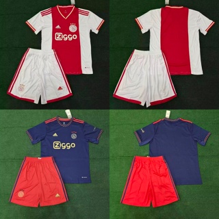 【 ชุดสูทผู้ใหญ่ แขนสั้น 】ชุดเสื้อฟุตบอล กางเกงขาสั้น 2223 Ajax ทีมเหย้า และห่างไกล