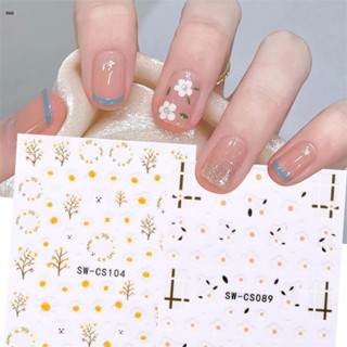 สําหรับตกแต่งเล็บสติกเกอร์สติกเกอร์ติดเล็บ National Wind Red Bean Spring Day Leave Cat Daisy Gentle Flower Nail Sticker Nuuo