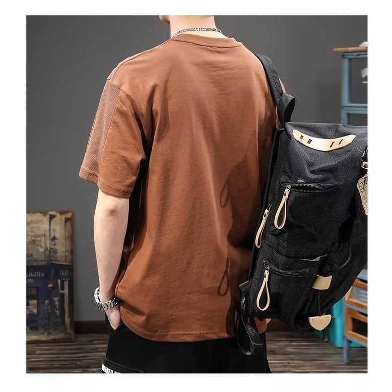 เสื้อยืดลําลอง คอกลม แขนสั้น ผ้าฝ้าย ทรงหลวม พลัสไซซ์ พรีเมี่ยม สําหรับผู้ชาย ไซซ์ M-8XL