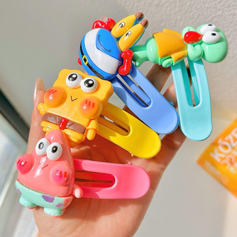 Spongebob Squarepants กิ๊บติดผม ลายการ์ตูนปลาหมึก เป็ด ดาว น่ารัก กิ๊บติดผม ขนาดใหญ่ ขายส่ง เครื่องประดับผม สําหรับพี่ชาย