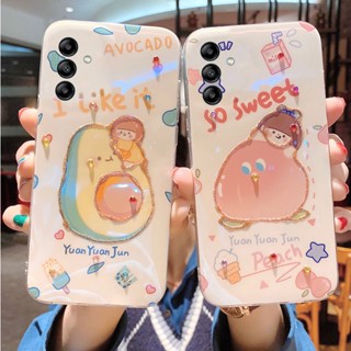 เคสSamsung Galaxy A24 A34 A54 A14 M14 5G 2023มือถือแบบนิ่ม ลายอะโวคาโด พีช เด็กผู้หญิงน่ารัก ประดับคริสตัลแวววาว สําหรับ เคสโทรศัพท์Samsung A54 5G