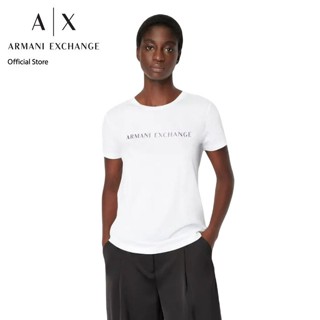 AX Armani Exchange เสื้อยืดผู้หญิง รุ่น 6LYT37YJ16Z1000 สี Optic White