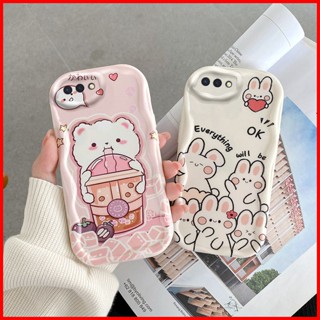 เคส OPPO A3S A12E Realme C1 A3S เคสโทรศัพท์มือถือ tpu ลายการ์ตูนหมีชานม กระต่ายน้อยน่ารัก สําหรับ XXNY