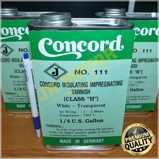 เทปและกาว น้ำยาวานิช Concord No.111 สูตรแห้งเร็ว สีใส อาบมอเตอร์ เคลือบทองแดง ชุบขดลวด พันทุ่น คอยล์