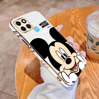 เคสโทรศัพท์มือถือ แบบนิ่ม ชุบไฟฟ้า ลายมิกกี้ ทรงสี่เหลี่ยม หรูหรา สําหรับ Infinix Smart4 Smart5 Smart7 Smart6 HD Smart6 Plus