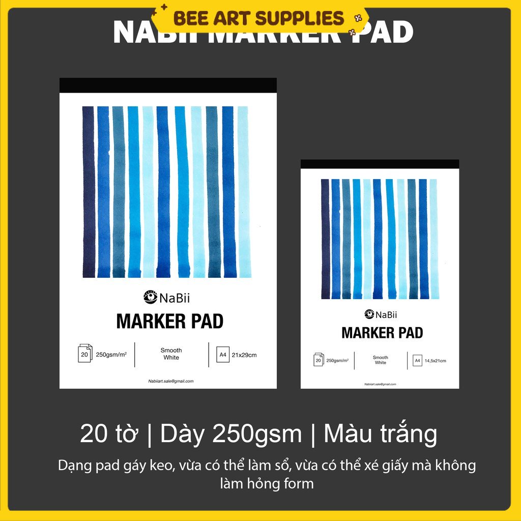 NABII สมุดวาดรูปมาร์กเกอร์ 250g (20 แผ่น)