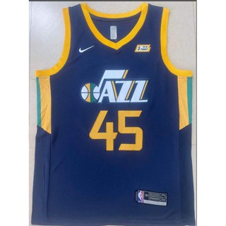 Nba Utah Jazz No. สไตล์คลาสสิก เสื้อกีฬาบาสเก็ตบอล ลายทีม Mitchell dark 45 ชุด 651844