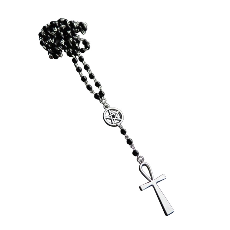 HO Y2K Cross Star จี้สร้อยคอผู้หญิงแฟชั่น Egirl Punk Grunge Clavicle Chain แฟชั่นวันวาเลนไทน์