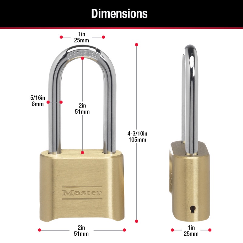 The Lock Master Lock มาสเตอร์ล็อค 175EURDLH ขนาด 51 มม