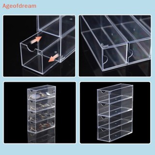 [Ageofdream] กล่องลิ้นชักพลาสติกใส 4 ชั้น กันฝุ่น สําหรับเก็บแว่นตา