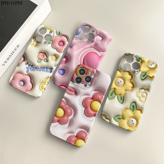 Compatible With iPhone 11 8 7 X XS XR Max SE Pro Plus + 2022 2020 เคสไอโฟน สำหรับ Case Cartoon Love Flowers เคส เคสโทรศัพท์ เคสมือถือ Full Cover Hard Phone Cases Casing