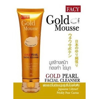 มูสโฟมล้างหน้าทองคำ + ไข่มุก Facy Gold Pearl Mousse Facial Cleanser 80 g