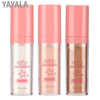 Yayala Body Highlighter  Delicate Pearlescent Body Makeup Luminizer Brighten Natural 9g with Puff for Eyes for Face