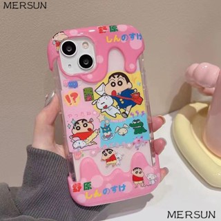 ✅เคสโทรศัพท์มือถือ ซิลิโคนนิ่ม ลายการ์ตูนชินจังน่ารัก สําหรับ Iphone 1411 13 12 Apple YUKL