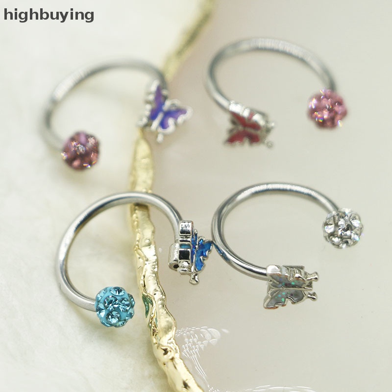 [highbuying] 1 ชิ้น แหวนสเตนเลส รูปผีเสื้อ ลิป ลาเบรต เกือกม้า เครื่องประดับร่างกาย ราคา ลาเบรต แนวตั้ง ใหม่ พร้อมส่ง