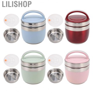 Lilishop Bento Box  1.2L Leakproof Dual Layers Thermal Bento Box  for Picnic