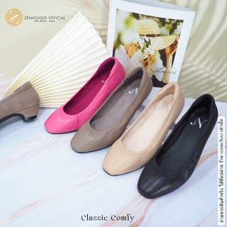 ทรงใหญ่ลด 1 ไซส์:เปลี่ยนไซส์ได้-ไม่รับคืน::รุ่นขายดี Zenachoo Classic Comfy สูง 1 นิ้ว รองเท้าหนังแกะแท้ หนังแกะนิ่ม ...