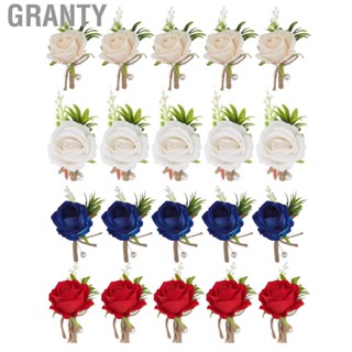 Granty Wedding Boutonniere  Plastic Wedding Corsage Rose Light Pin Fixed  for Groom