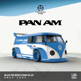 Time MICRO 1:64 VW T1 PAN AM โมเดลรถยนต์ รถตู้ โลหะ สําหรับสะสม